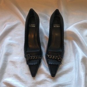 Stuart Weitzman Vintage Style Women's Black Leather Pump Size 6M